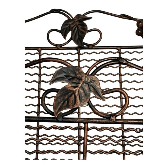 Vintage Wire Magazine Rack – Bronze Scrollwork with Grapevine Motif – Freestandi - Picture 3 of 6